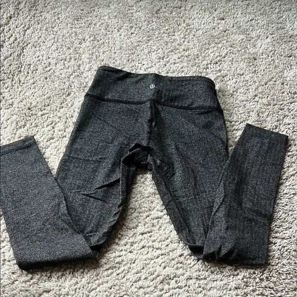 Lululemon Wunder Under Gray Herringbone Leggings 25" - Picture 3 of 4